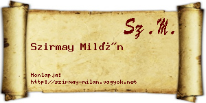 Szirmay Milán névjegykártya